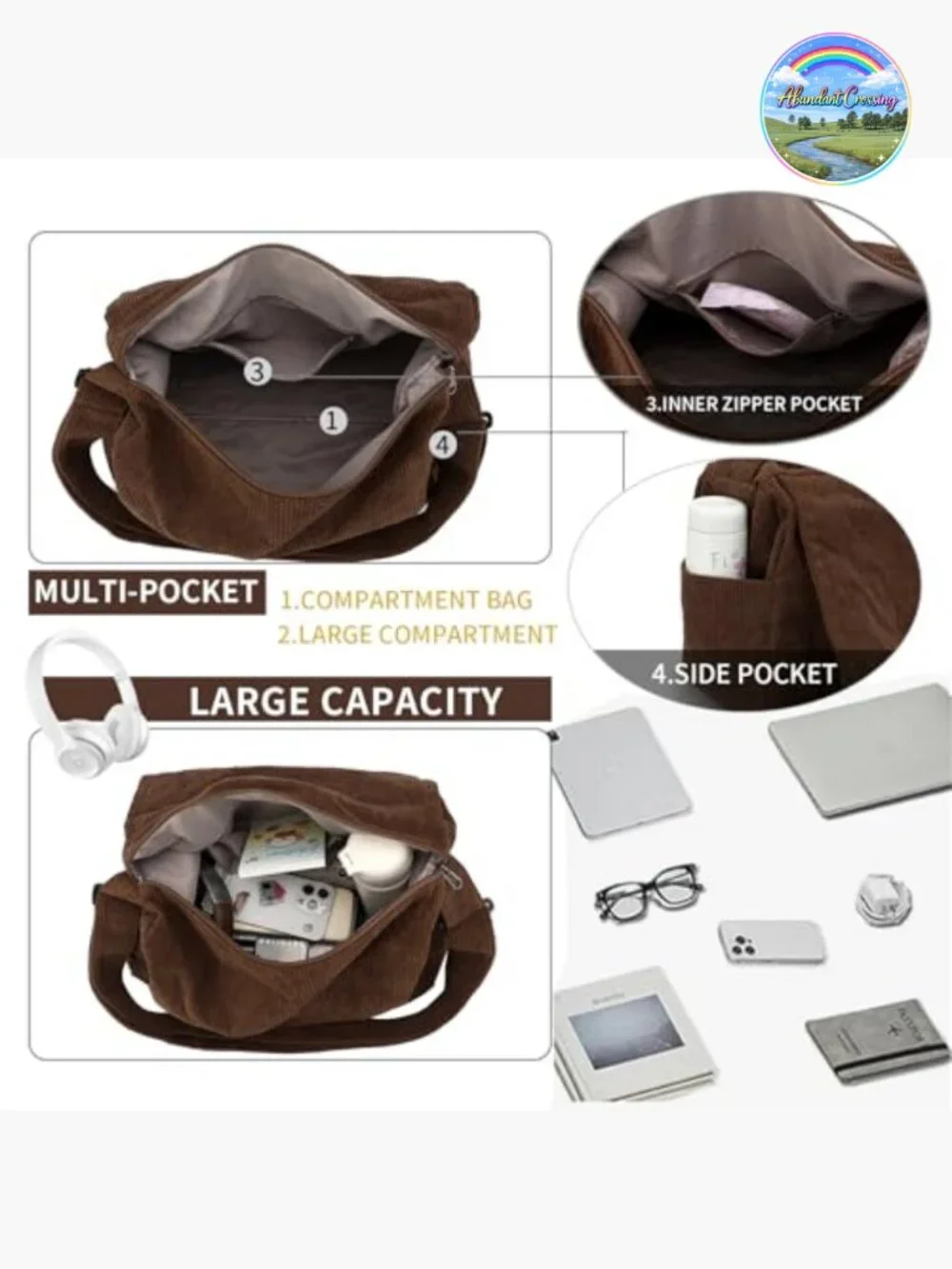 Canvas Messenger Bag Crossbody Shoulder Sling Satchel Vintage for Women Men